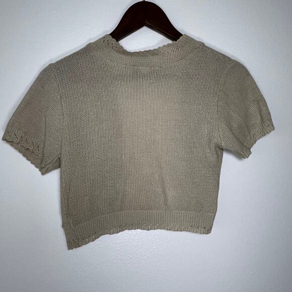 Knit Minded Cropped Short Sleeve Boho Knitted Shrug Cardigan - Picture 8 of 8